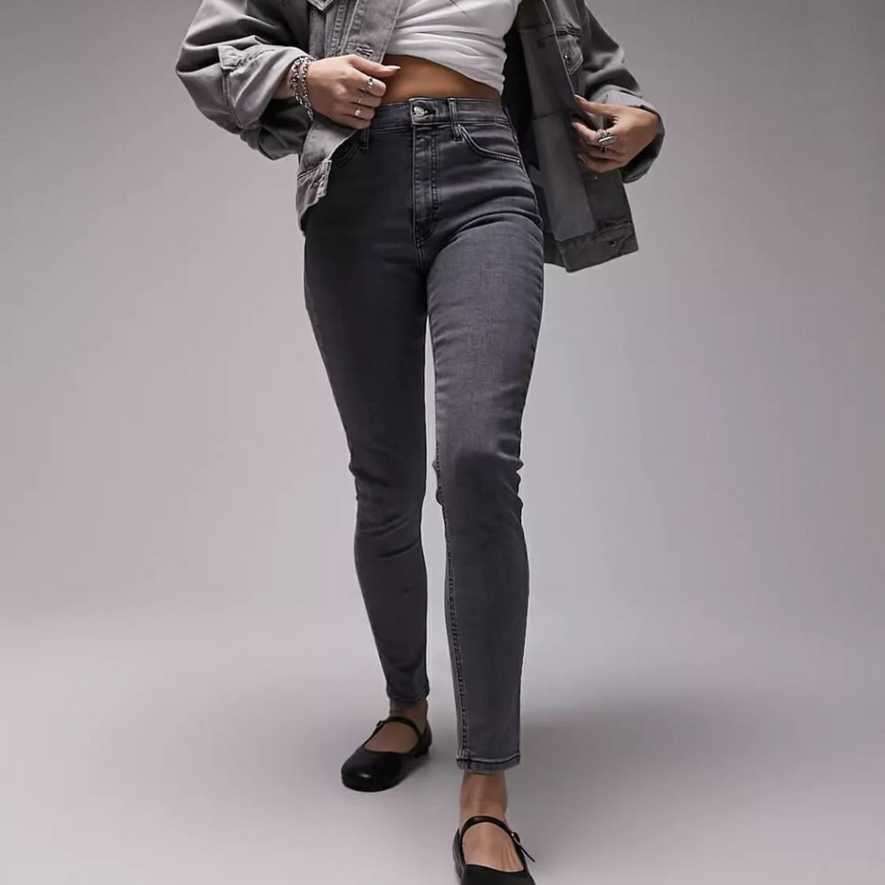 Topshop Moto Jamie Jeans Sz 26x25 Grey Color
